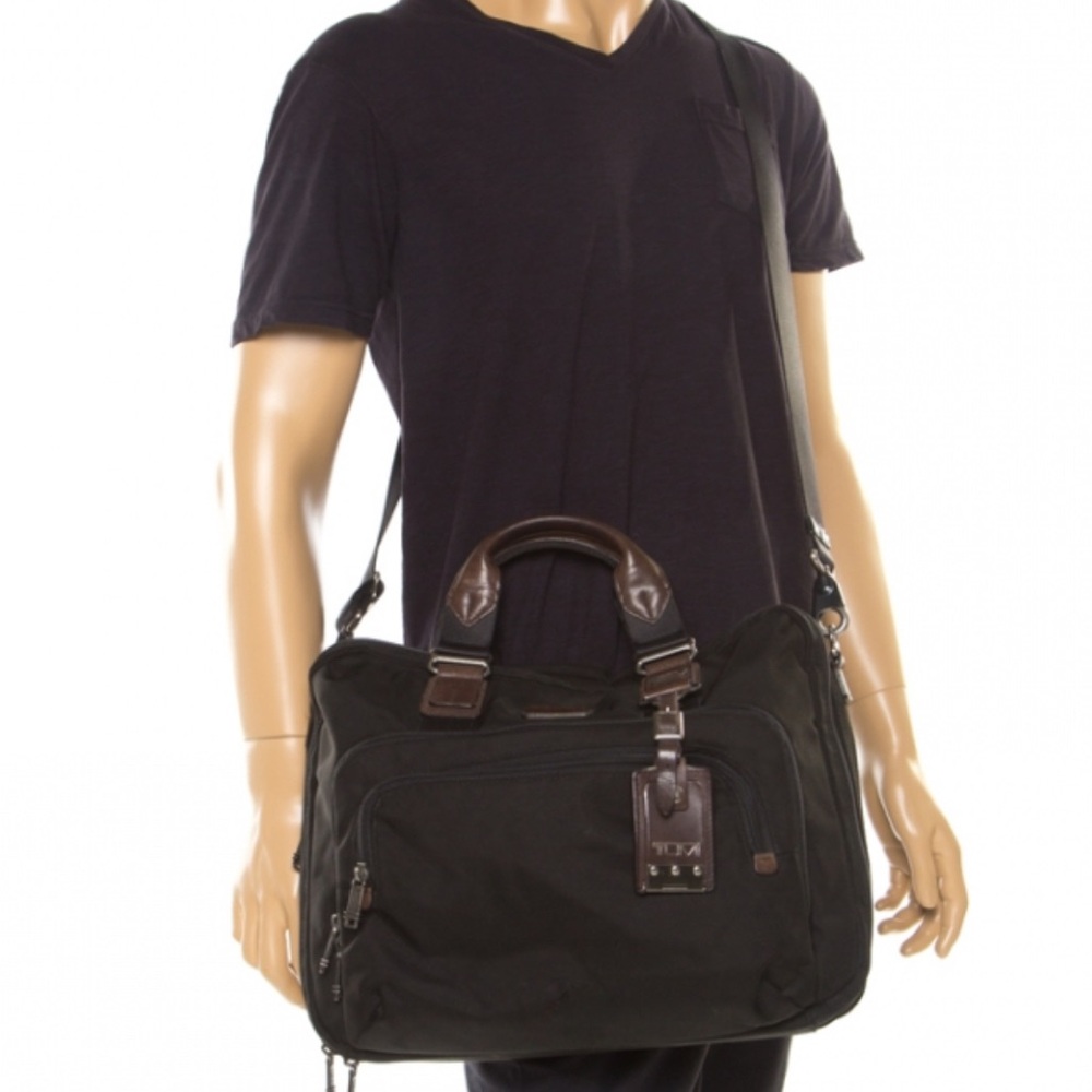 Tumi Black and Brown Messenger Bag